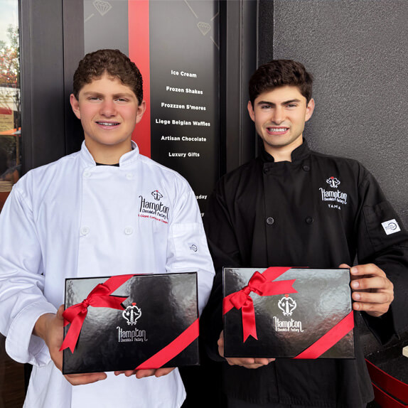 Austin and Grant Gappelberg Hampton Chocolate FactoryFounders with Gifts