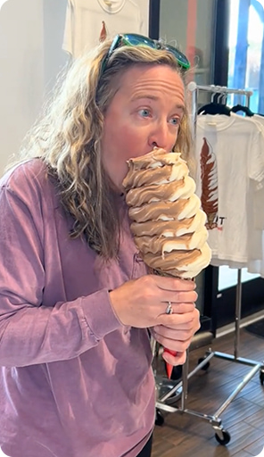 screenshot of a viral tik tok 14 million views of the Giant Ice Cream Cone