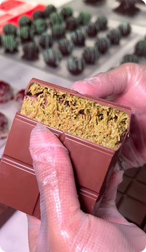 dubai chocolate at hampton chocolate factory